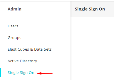 Sisense Admin page with the Single Sign On tab selected