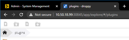 Contents of the Linux plugins folder in the File Management interface