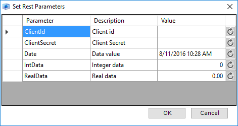 ElastiCube Manager UI for entering OAuth2 authentication parameters