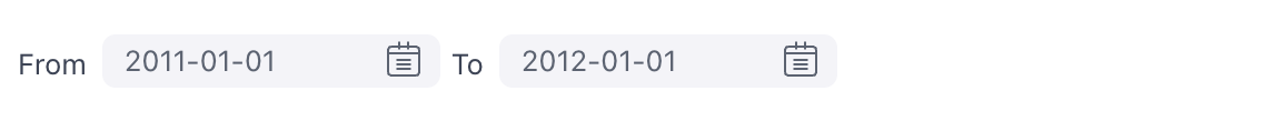 Vue date range filter tile example
